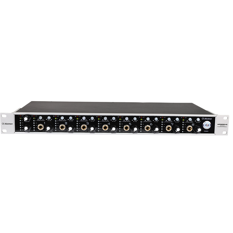 AMPLIFICADOR DE AURICULARES ALCTRON, 16 ENTRADAS, 8 SALIDAS, PARA RACK, MONO-STEREO