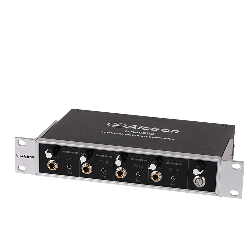 AMPLIFICADOR DE AURICULARES DE 4 CANALES ALCTRON, CARCASA DE ALUMNIO