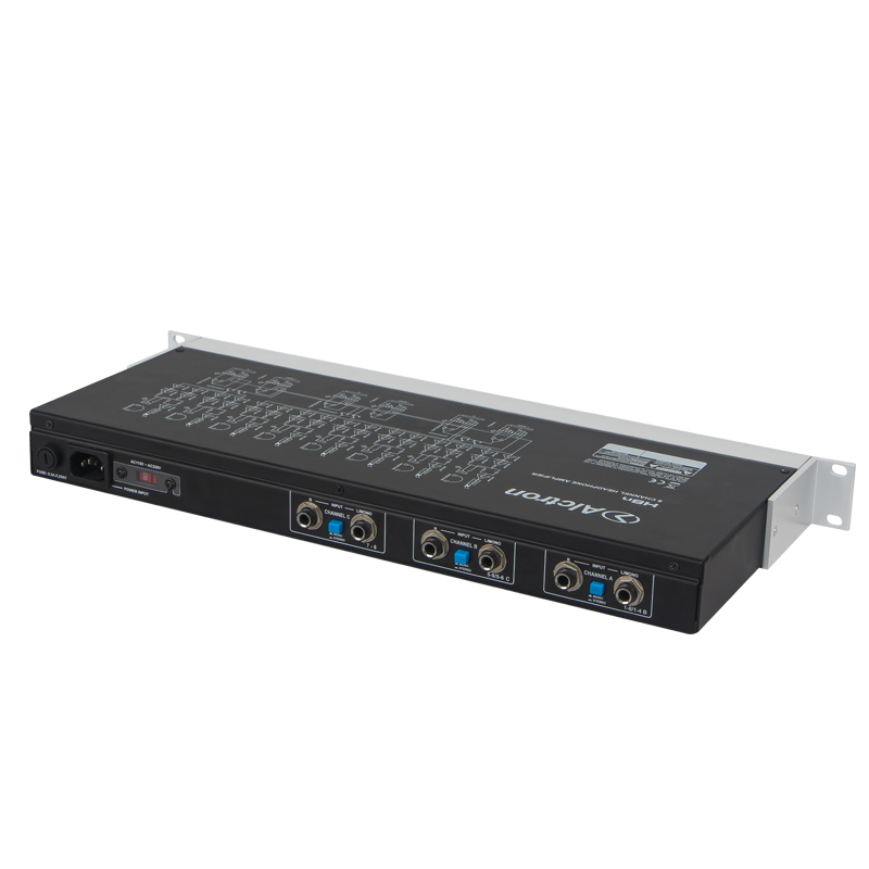 AMPLIFICADOR DE AURICULARES DE 8 CANALES ALCTRON, CARCASA DE ALUMNIO PARA RACK
