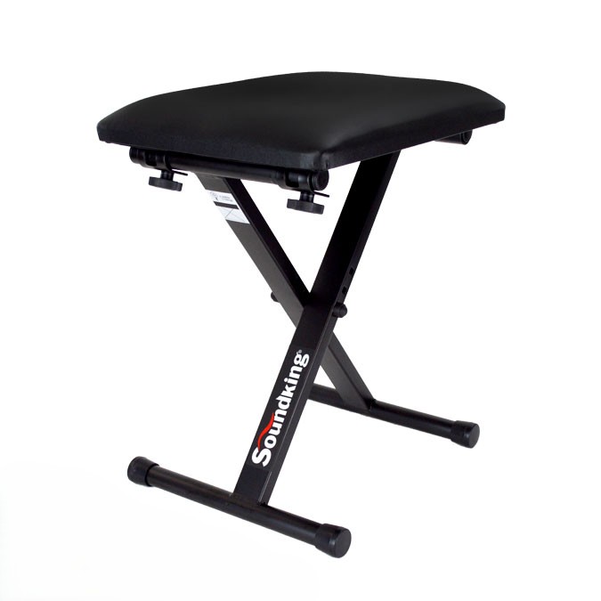 BANCO PARA PIANO O TECLADO SOUNDKING, ASIENTO RECTANGULAR, BASE ROBUSTA COLOR NEGRO